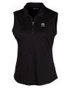 Arkansas Razorbacks Alumni Cutter & Buck Forge Stretch Womens Sleeveless Polo Black Mannequin Thumbnail Image