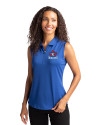 Toronto Blue Jays Cooperstown Cutter & Buck Forge Stretch Womens Sleeveless Polo Tour Blue Front Thumbnail Image