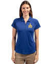 Seattle Mariners Cooperstown Cutter & Buck Forge Stretch Womens Short Sleeve Polo Tour Blue Front Thumbnail Image