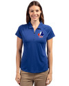 Montreal Expos Cooperstown Cutter & Buck Forge Stretch Womens Short Sleeve Polo Tour Blue Front Thumbnail Image