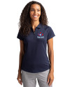 Toronto Blue Jays Cooperstown Cutter & Buck Forge Stretch Womens Short Sleeve Polo Liberty Navy Front Thumbnail Image