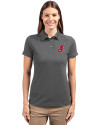 Cleveland Indians Cooperstown Cutter & Buck Advantage Eco Tri-Blend Pique Womens Polo Elemental Grey Front Thumbnail Image