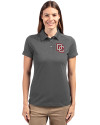 Washington Nationals Cooperstown Cutter & Buck Advantage Eco Tri-Blend Pique Womens Polo Elemental Grey Front Thumbnail Image