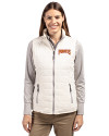 Pittsburgh Pirates Cooperstown Cutter & Buck Rainier PrimaLoft® Womens Eco Insulated Full Zip Puffer Vest Coconut Front Thumbnail Image
