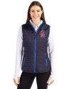 Los Angeles Angels Cooperstown Cutter & Buck Rainier PrimaLoft® Womens Eco Insulated Full Zip Puffer Vest Dark Navy Front Thumbnail Image