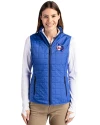 Texas Rangers Cooperstown Cutter & Buck Rainier PrimaLoft® Womens Eco Insulated Full Zip Puffer Vest Royal Front Thumbnail Image