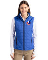Montreal Expos Cooperstown Cutter & Buck Rainier PrimaLoft® Womens Eco Insulated Full Zip Puffer Vest Royal Front Thumbnail Image