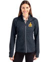 Seattle Mariners Cooperstown Cutter & Buck Mainsail Full Zip Hooded Womens Jacket Liberty Navy Heather Front Thumbnail Image