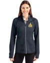 Seattle Mariners Cooperstown Cutter & Buck Mainsail Full Zip Hooded Womens Jacket Liberty Navy Heather Front Thumbnail Image