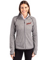 Detroit Tigers Cooperstown Cutter & Buck Mainsail Full Zip Hooded Womens Jacket Polished Heather Front Thumbnail Image