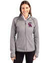 Los Angeles Angels Cooperstown Cutter & Buck Mainsail Full Zip Hooded Womens Jacket Polished Heather Front Thumbnail Image