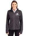 Chicago White Sox Cooperstown Cutter & Buck Mainsail Full Zip Hooded Womens Jacket Charcoal Heather Front Thumbnail Image