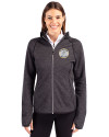 Milwaukee Brewers Cooperstown Cutter & Buck Mainsail Full Zip Hooded Womens Jacket Charcoal Heather Front Thumbnail Image