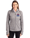 Toronto Blue Jays Cooperstown Cutter & Buck Mainsail Full Zip Hooded Womens Jacket Polished Heather Front Thumbnail Image