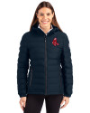 Boston Red Sox Cooperstown Cutter & Buck Mission Ridge Repreve® Eco Insulated Womens Puffer Jacket Navy Blue Front Thumbnail Image
