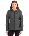 View image 4: Miami Marlins Cooperstown Cutter & Buck Mission Ridge Repreve® Recycled Insulated Puffer Womens Full Zip Jacket Elemental Grey Front