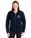 View image 1: Toronto Blue Jays Cooperstown Cutter & Buck Cascade Epic Comfort Recycled Sherpa Fleece Womens Full Zip Jacket Navy Blue Front