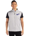 Kansas City Royals Cooperstown Cutter & Buck Stealth Hybrid Quilted Mens Windbreaker Vest Polished Medium Gray Front Thumbnail Image