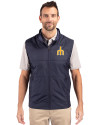 Seattle Mariners Cooperstown Cutter & Buck Stealth Hybrid Quilted Mens Windbreaker Vest Liberty Navy Front Thumbnail Image
