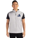 Chicago White Sox Cooperstown Cutter & Buck Stealth Hybrid Quilted Mens Windbreaker Vest Polished Medium Gray Front Thumbnail Image