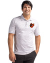Baltimore Orioles Cooperstown Cutter & Buck Advantage Tri-Blend Space Dye Mens Polo Elemental Grey Front Thumbnail Image