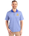 Seattle Mariners Cooperstown Cutter & Buck Forge Tonal Stripe Stretch Mens Polo Chelan Blue Front Thumbnail Image