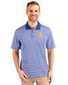 Seattle Mariners Cooperstown Cutter & Buck Forge Tonal Stripe Stretch Mens Polo Tour Blue Front Thumbnail Image