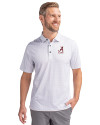 Alabama Crimson Tide Alumni Cutter & Buck Pike Double Dot Print Stretch Mens Polo Charcoal Front Thumbnail Image