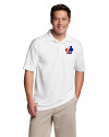 Montreal Expos Cooperstown Cutter & Buck Genre Textured Solid Mens Polo White Front Thumbnail Image