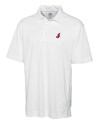 Cleveland Indians Cooperstown Cutter & Buck Genre Textured Solid Mens Polo White Mannequin Thumbnail Image