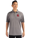 Boston Red Sox Cooperstown Cutter & Buck Genre Textured Solid Mens Polo Elemental Grey Front Thumbnail Image