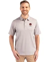 View image 10: Auburn Tigers Alumni Cutter & Buck Forge Heathered Stretch Mens Polo Polished Heather Front
