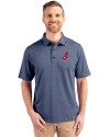 Cleveland Indians Cooperstown Cutter & Buck Forge Heathered Stretch Mens Polo Indigo Heather Front Thumbnail Image