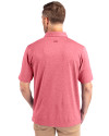 Atlanta Braves Cooperstown Cutter & Buck Forge Heathered Stretch Mens Polo Cardinal Red Heather Back Thumbnail Image