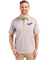 Kansas City Royals Cooperstown Cutter & Buck Forge Heathered Stretch Mens Polo Polished Heather Front Thumbnail Image