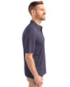 Toronto Blue Jays Cooperstown Cutter & Buck Forge Pencil Stripe Stretch Mens Polo Liberty Navy Side Thumbnail Image