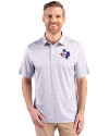 Texas Rangers Cooperstown Cutter & Buck Pike Constellation Print Stretch Mens Polo Polished Medium Gray Front Thumbnail Image