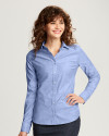 Front View French Blue; Cutter & Buck Stretch Oxford Ladies Long Sleeve Dress Shirt Thumbnail Image