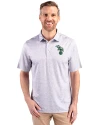Athletics Cooperstown Cutter & Buck Pike Constellation Print Stretch Mens Polo Polished Medium Gray Front Thumbnail Image