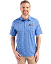 New York Mets Cooperstown Cutter & Buck Pike Constellation Print Stretch Mens Polo Chelan Blue Front Thumbnail Image