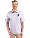 Chicago White Sox Cooperstown Cutter & Buck Pike Constellation Print Stretch Mens Polo Polished Medium Gray Front Thumbnail Image
