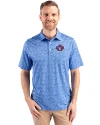 Toronto Blue Jays Cooperstown Cutter & Buck Pike Constellation Print Stretch Mens Polo Chelan Blue Front Thumbnail Image