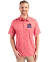 Toronto Blue Jays Cooperstown Cutter & Buck Pike Constellation Print Stretch Mens Polo Red Front Thumbnail Image