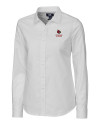 Louisville Cardinals Alumni Cutter & Buck Stretch Oxford Womens Long Sleeve Dress Shirt White Mannequin Thumbnail Image