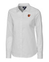 Baltimore Orioles Cooperstown Cutter & Buck Stretch Oxford Womens Long Sleeve Dress Shirt White Mannequin Thumbnail Image