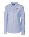 Detroit Tigers Cooperstown Cutter & Buck Stretch Oxford Womens Long Sleeve Dress Shirt Light Blue Mannequin Thumbnail Image