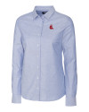 Boston Red Sox Cooperstown Cutter & Buck Stretch Oxford Womens Long Sleeve Dress Shirt Light Blue Mannequin Thumbnail Image