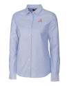Atlanta Braves Cooperstown Cutter & Buck Stretch Oxford Womens Long Sleeve Dress Shirt Light Blue Mannequin Thumbnail Image