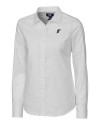 Miami Marlins Cooperstown Cutter & Buck Stretch Oxford Womens Long Sleeve Dress Shirt White Mannequin Thumbnail Image