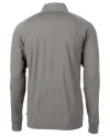 Kansas Jayhawks Alumni Cutter & Buck Adapt Eco Knit Stretch Recycled Mens Quarter Zip Pullover Elemental Grey Mannequin Back Thumbnail Image
